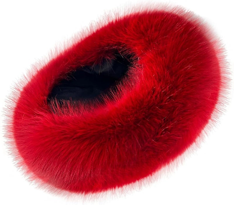 Roniky Women's Faux Fur Headband with Stretch Earwarmer, Winter ski Headband - Image 4